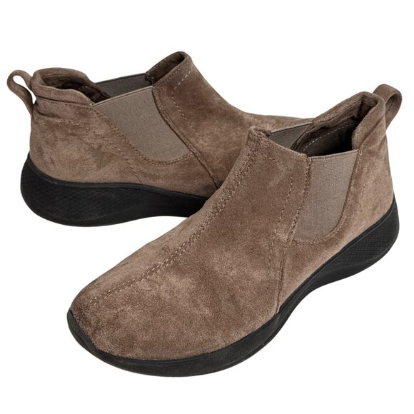 Earth Origins Taupe Suede Comfort Ankle Booties Women’s 9 - Picture 1 of 11